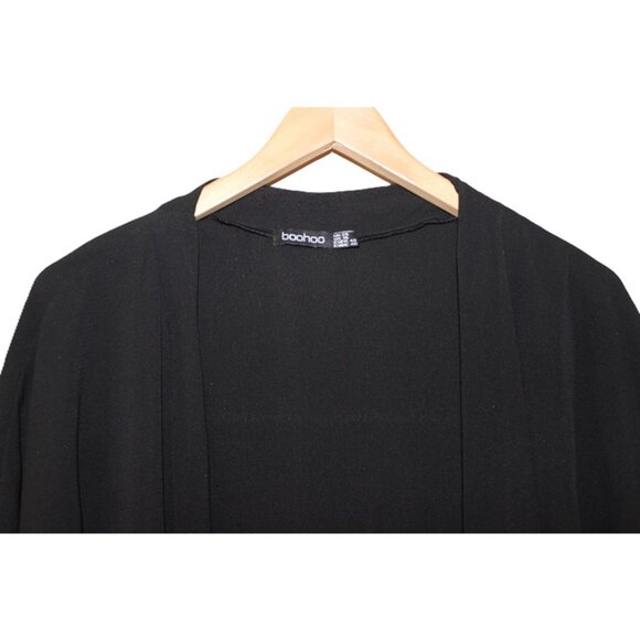 BOOHOO Plus Woven Open Kimono in Black - Size 16 - Picture 3 of 10